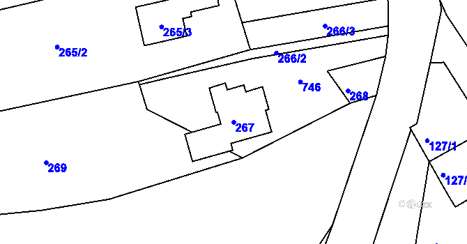 Parcela st. 267 v KÚ Pila, Katastrální mapa