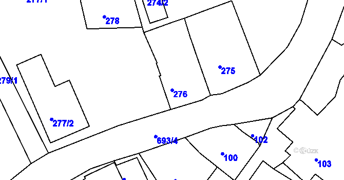 Parcela st. 276 v KÚ Pila, Katastrální mapa