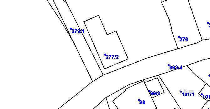 Parcela st. 277/2 v KÚ Pila, Katastrální mapa