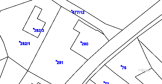 Parcela st. 280 v KÚ Pila, Katastrální mapa