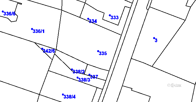 Parcela st. 335 v KÚ Pila, Katastrální mapa