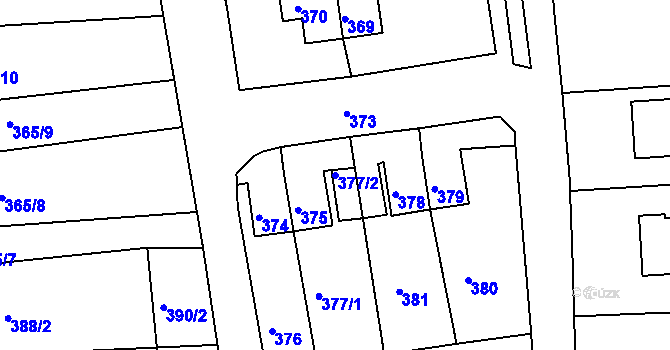 Parcela st. 377/2 v KÚ Pila, Katastrální mapa