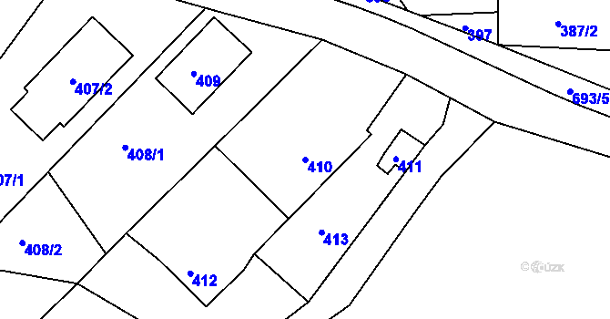 Parcela st. 410 v KÚ Pila, Katastrální mapa