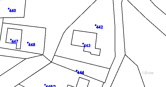 Parcela st. 443 v KÚ Pila, Katastrální mapa