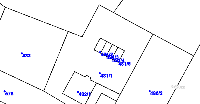 Parcela st. 481/2 v KÚ Pila, Katastrální mapa