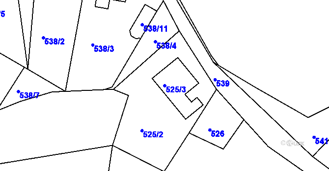 Parcela st. 525/3 v KÚ Pila, Katastrální mapa