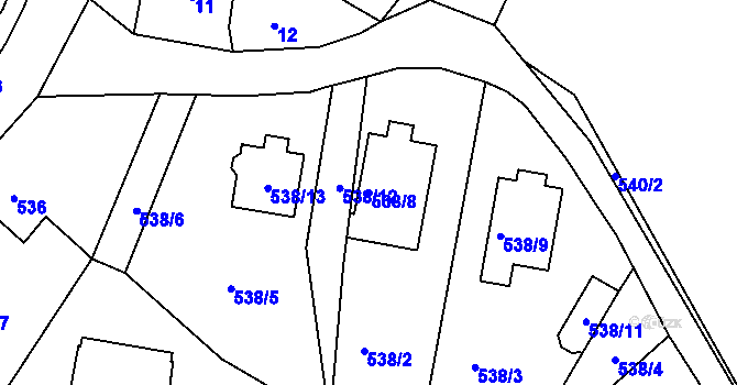 Parcela st. 538/8 v KÚ Pila, Katastrální mapa