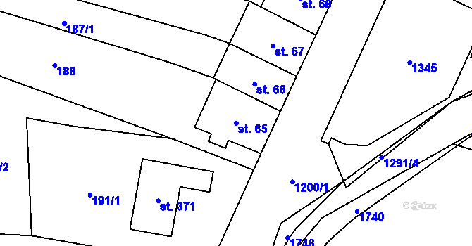 Parcela st. 65 v KÚ Pilníkov I, Katastrální mapa