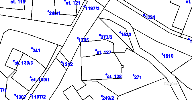 Parcela st. 127 v KÚ Pilníkov I, Katastrální mapa