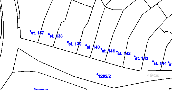 Parcela st. 140 v KÚ Pilníkov I, Katastrální mapa