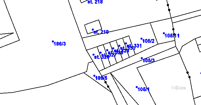 Parcela st. 327 v KÚ Pilníkov I, Katastrální mapa