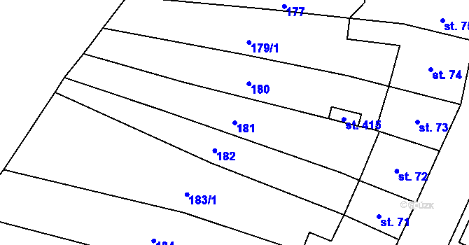Parcela st. 181 v KÚ Pilníkov I, Katastrální mapa