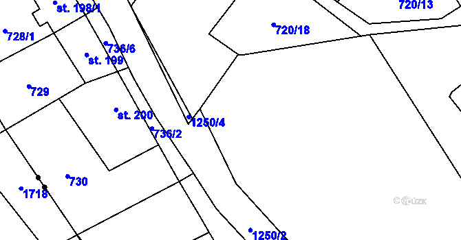 Parcela st. 720/30 v KÚ Pilníkov I, Katastrální mapa