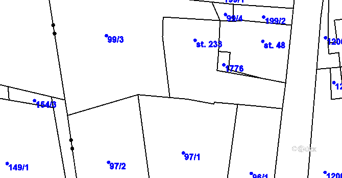 Parcela st. 97/3 v KÚ Pilníkov I, Katastrální mapa