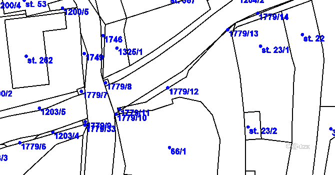 Parcela st. 1779/12 v KÚ Pilníkov I, Katastrální mapa