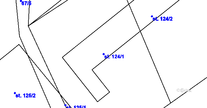 Parcela st. 124/1 v KÚ Pilníkov III, Katastrální mapa