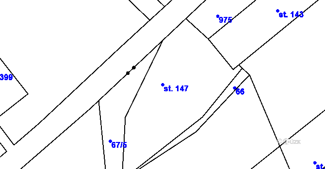 Parcela st. 147 v KÚ Pilníkov III, Katastrální mapa