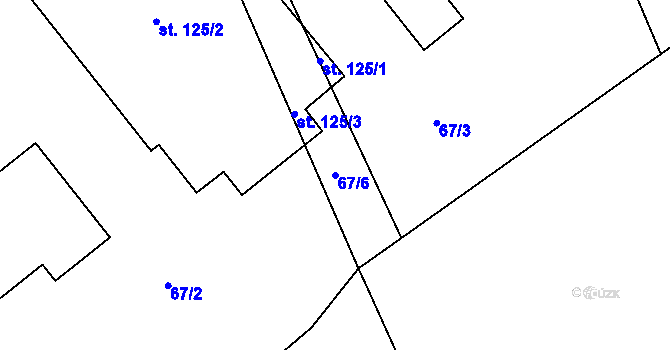 Parcela st. 67/6 v KÚ Pilníkov III, Katastrální mapa