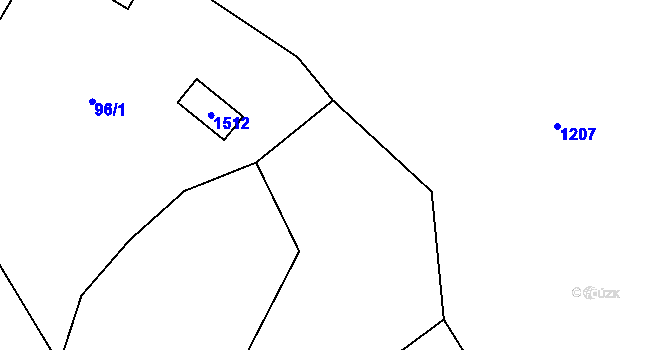 Parcela st. 96/2 v KÚ Pilníkov III, Katastrální mapa