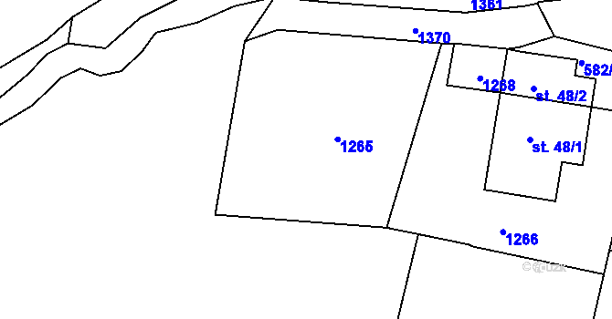 Parcela st. 353/2 v KÚ Pilníkov III, Katastrální mapa