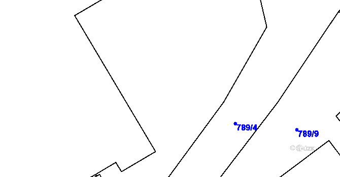 Parcela st. 789/3 v KÚ Pilníkov III, Katastrální mapa