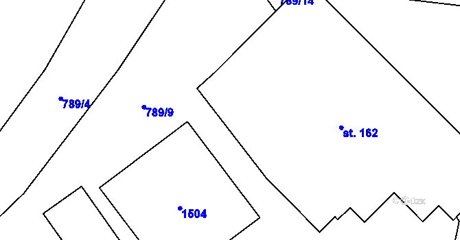 Parcela st. 789/7 v KÚ Pilníkov III, Katastrální mapa