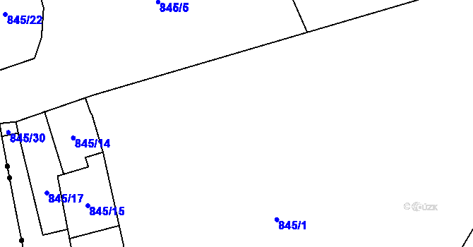 Parcela st. 845/8 v KÚ Pilníkov III, Katastrální mapa