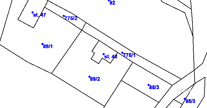 Parcela st. 48 v KÚ Bukovice u Písařova, Katastrální mapa