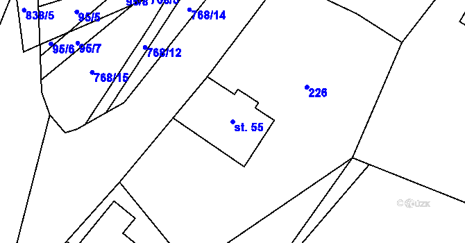 Parcela st. 55 v KÚ Bukovice u Písařova, Katastrální mapa