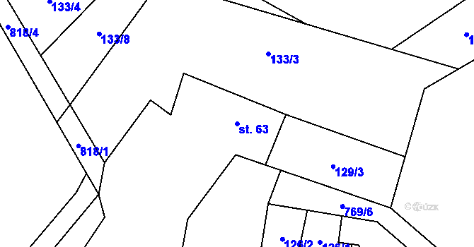 Parcela st. 63 v KÚ Bukovice u Písařova, Katastrální mapa