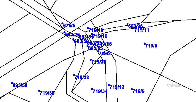 Parcela st. 719/2 v KÚ Bukovice u Písařova, Katastrální mapa