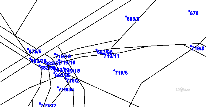 Parcela st. 719/11 v KÚ Bukovice u Písařova, Katastrální mapa