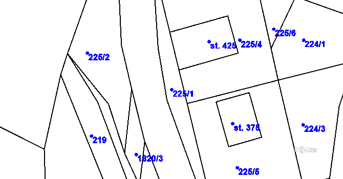 Parcela st. 225/1 v KÚ Písařov, Katastrální mapa