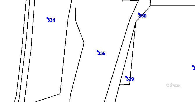 Parcela st. 335 v KÚ Písařov, Katastrální mapa