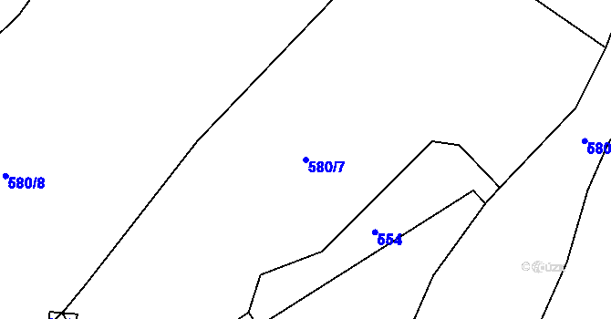 Parcela st. 580/7 v KÚ Písařov, Katastrální mapa