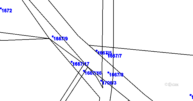 Parcela st. 1667/5 v KÚ Písařov, Katastrální mapa