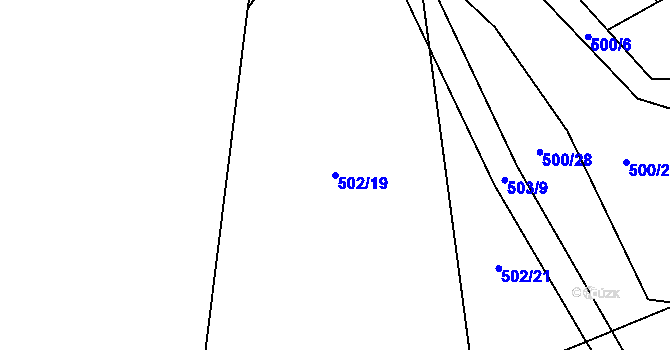 Parcela st. 502/19 v KÚ Písařov, Katastrální mapa