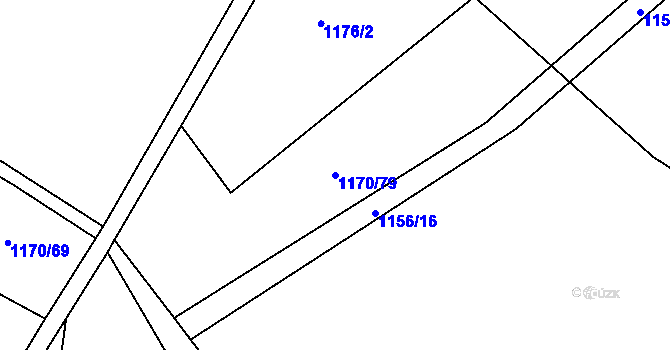 Parcela st. 1170/79 v KÚ Písařov, Katastrální mapa