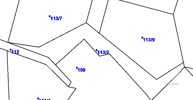 Parcela st. 113/2 v KÚ Písečná u Dobranova, Katastrální mapa