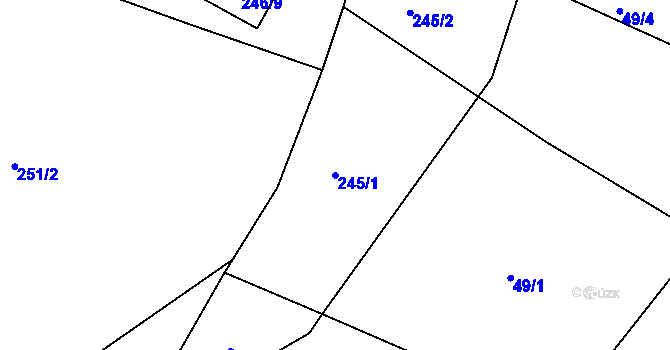 Parcela st. 245/1 v KÚ Písečná u Dobranova, Katastrální mapa
