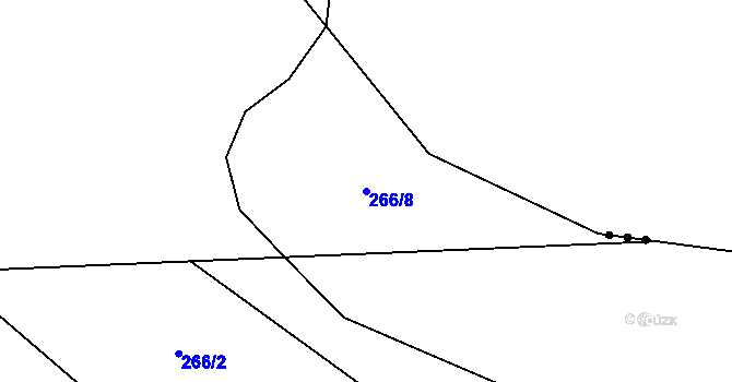 Parcela st. 266/8 v KÚ Písečná u Dobranova, Katastrální mapa