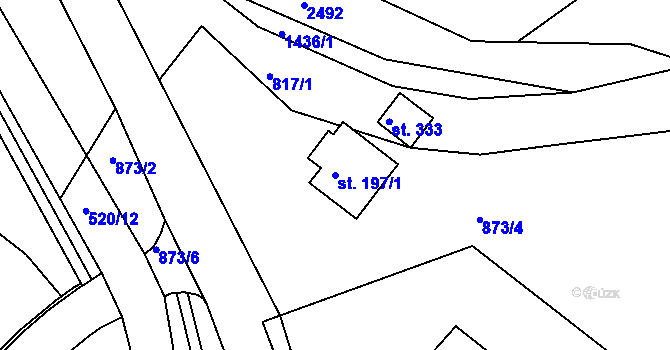 Parcela st. 197/1 v KÚ Písečná u Žamberka, Katastrální mapa