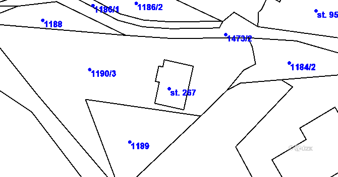 Parcela st. 267 v KÚ Písečná u Žamberka, Katastrální mapa