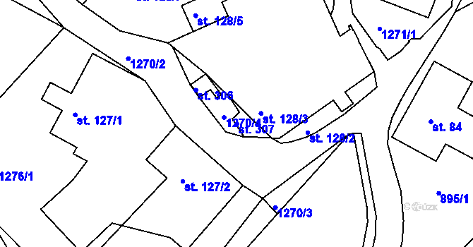 Parcela st. 307 v KÚ Písečná u Žamberka, Katastrální mapa