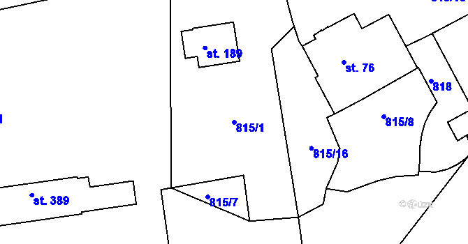 Parcela st. 815/1 v KÚ Písečná u Žamberka, Katastrální mapa