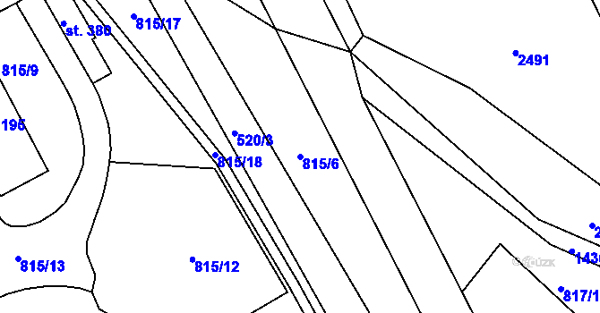 Parcela st. 815/6 v KÚ Písečná u Žamberka, Katastrální mapa