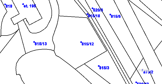 Parcela st. 815/12 v KÚ Písečná u Žamberka, Katastrální mapa
