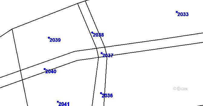 Parcela st. 2037 v KÚ Písečná u Žamberka, Katastrální mapa