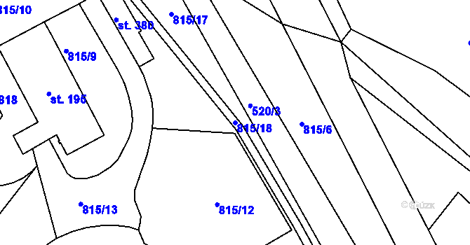 Parcela st. 815/18 v KÚ Písečná u Žamberka, Katastrální mapa
