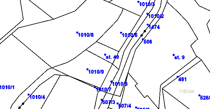 Parcela st. 49 v KÚ Písečná u Jeseníka, Katastrální mapa